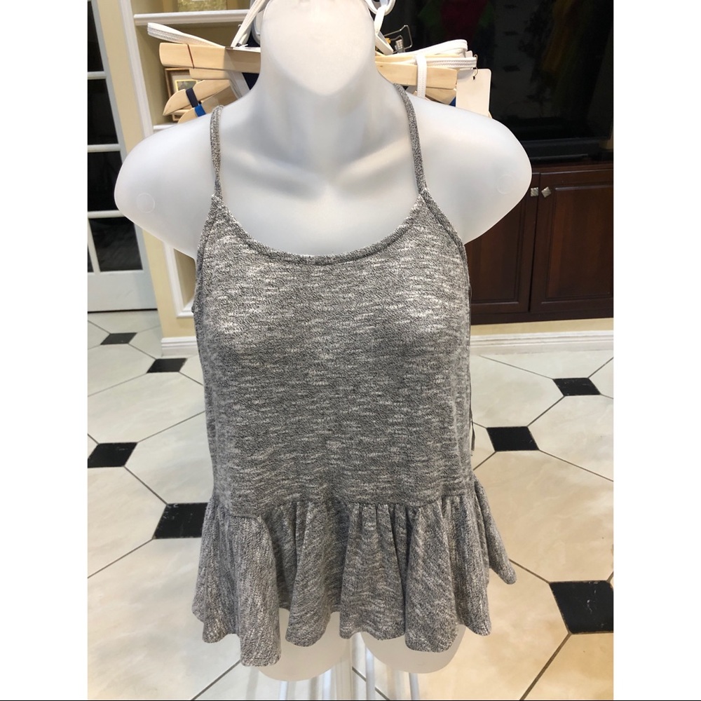 Grey peplum tank top